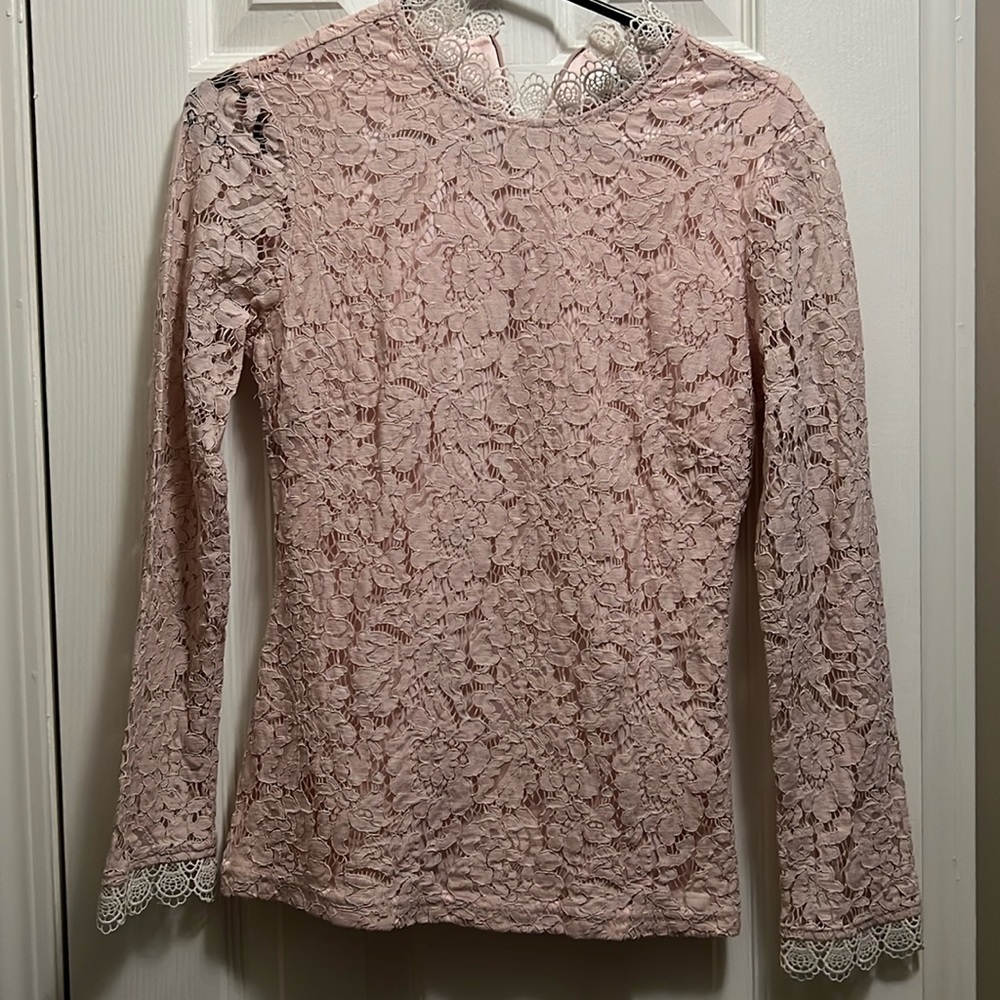 Pretty light blush coloured long sleeve going out top